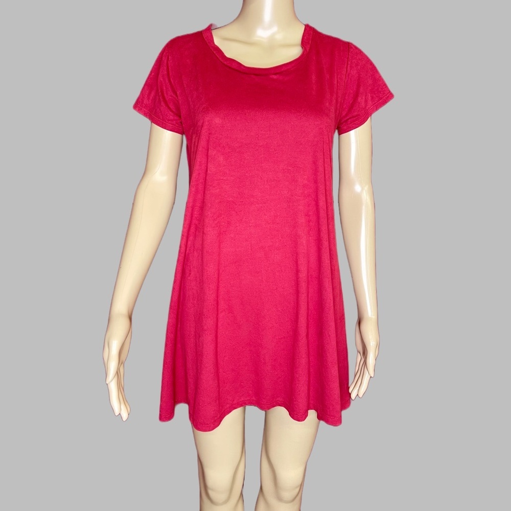 Living Doll Velour Stretch Neck Mini Dress Size Large